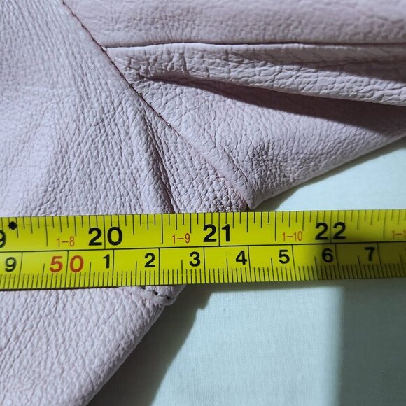 Oscar Leopold Leather Jacket Womens XXL Light Pink Belted Lined Short Jacket - Picture 7 of 9